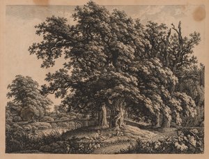 Paisagem e ponte com três figuras de Carl Wilhelm I Kolbe