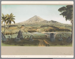 Vista do Monte Sumbing em Java de Carl Wilhelm Mieling (possibly)