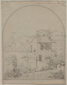 Vista de minha janela em Roma reto Soldado em uma paisagem verso, c. 1817. de Carl Wilhelm Tischbein