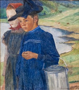 Duas raparigas na estrada de Carl Wilhelm Wilhelmson