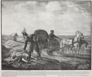 O imperador Alexandre I ajuda uma pessoa carente, 1820. de Carl von Hampeln