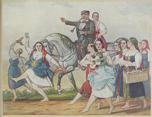 Proprietário e seu harém, 1830-1840.