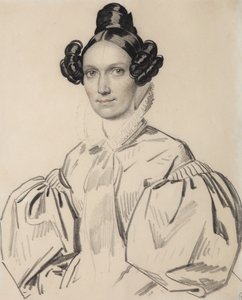 Retrato de Olga Nikolaevna Talyzina, née Zubova 1803-1882, início da década de 1830. de Carl von Hampeln