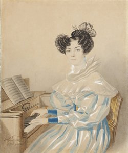 Retrato de Tatiana Petrovna Lvova 1789-1848, née Poltoratskaya, década de 1820. de Carl von Hampeln