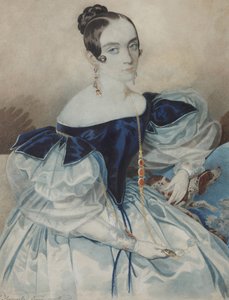 Retrato de uma senhora com uma Lorgnette, década de 1830.
