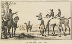 Cenas de corrida: O jóquei Montando o cavalo Cenas eqüinas: O jóquei de equitação. de Carle Vernet