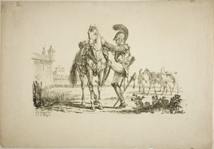 Fuzileiro montando um cavalo de Carle Vernet