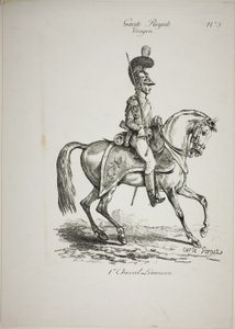 Guarda Real, Dragão Montado Norman e Cavalo, No. 5, Primeiro Cavalo de Limoges de Carle Vernet