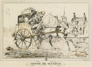Cenas da vida cotidiana, estradas e caminhos: Road to Saint-Cloud..., 1816. de Carle Vernet