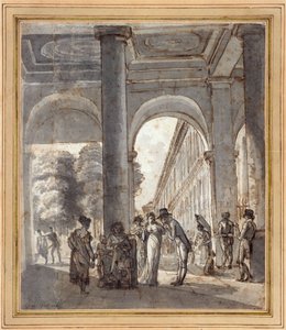 O Palácio Real em 1810 (tinta sobre papel) de Carle Vernet