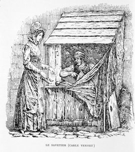 O Savetier. Gravação de Carle Vernet. Século XIX. de Carle Vernet