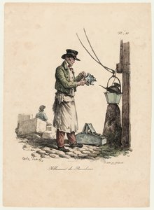 O acendedor de lampiões de "Les Cris de Paris de Carle Vernet
