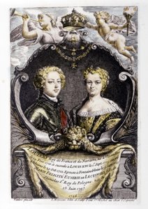 LOUIS XV e LECSINSKA Marie: Louis XV (15 anos) e Marie Lecsinska (22 anos)... de Carle van Loo