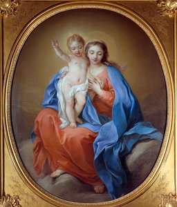 A Virgem e o Menino Jesus. Óleo sobre tela. Pintura por Carle Van Loo (1705 - 1765) de Carle van Loo