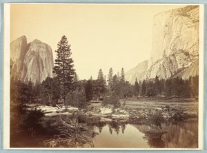 Down the Valley, El Capitan e Cathedral Rocks de Carleton E. Watkins