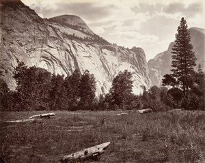 North Dome, 3.725 pés, Yosemite, ca. 1872, impresso ca. 1876. de Carleton E. Watkins.