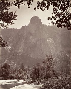 Sentinel Rock, Yosemite, ca. 1872, impresso ca. 1876. de Carleton E. Watkins.