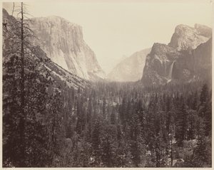 O Vale de Yosemite da Trilha Mariposa de Carleton E. Watkins