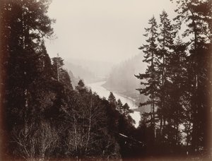 Big River, da Rancherie, Mendocino, Califórnia, 1863. de Carleton Emmons Watkins
