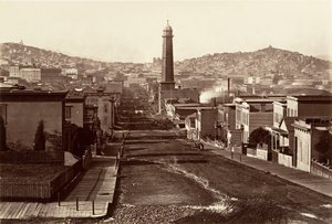First Street, San Francisco, 1864, impresso ca. 1876. de Carleton Emmons Watkins