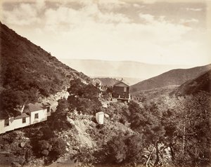 Hot Sulphur Springs, Santa Barbara, 1876, impresso ca. 1876. de Carleton Emmons Watkins
