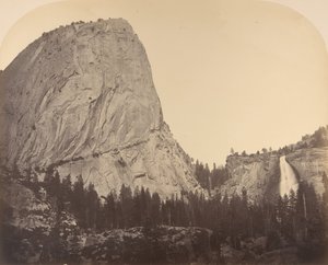 Mt. Broderick e Nevada Fall. Queda = 700 pés, 1861, Yosemite.