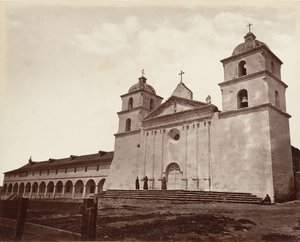 Old Mission Church, Santa Barbara, 1876, impresso ca. 1876.