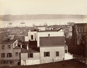 San Francisco, da Califórnia e Powell Streets, 1864, impresso ca. 1876. de Carleton Emmons Watkins