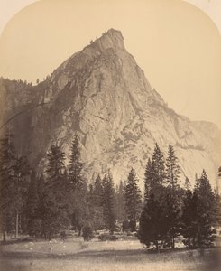Três Irmãos, Vista Frontal, 4480 pés, 1861. de Carleton Emmons Watkins
