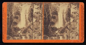 Piwyac, ou a queda Vernal na maré baixa, 300 pés, Vale de Yosemite, Condado de Mariposa, Cal de Carleton Watkins