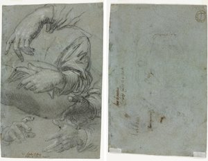 Estudos de Mãos (reto); Esboço da cabeça de uma criança (verso)