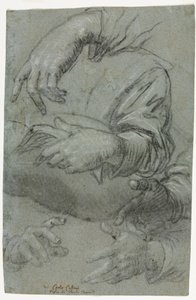Estudos de Mãos Reto, c. 1586.