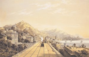 Frontispício de "Vistas sobre a ferrovia entre Turim e Gênova", 1853