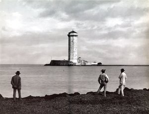 Marzocco Tower em Leghorn (Livorno), Itália, c.1890 (placa de vidro)