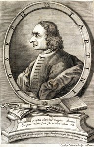 Retrato do violinista e compositor Giuseppe Tartini 1692-1770, início da década de 1760. de Carlo Calcinotto