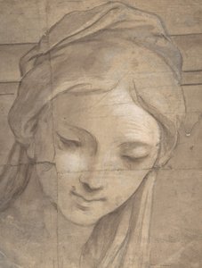 Cabeça de uma jovem em vista de três quartos voltada para a esquerda, 1670-1700. de Carlo Cignani