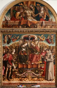 Coroação da Virgem com a Santíssima Trindade e os Santos de Carlo Crivelli