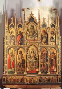 Madonna e criança com santos, polyptych (tempera no painel) de Carlo Crivelli