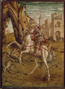 São Jorge Matando o Dragão (Predelle de Pala Odoni) - Tempera sobre madeira, depois de 1490