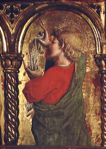 São João Evangelista, detalhe do políptico Sant