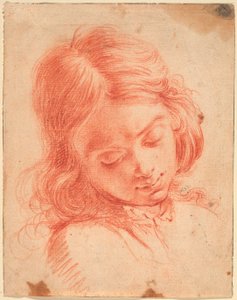 Busto de um menino olhando para baixo de Carlo Dolci