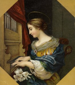 Santa Cecília tocando o órgão