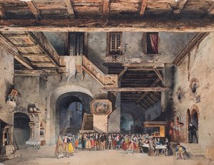 Cenografia da Ópera A força do destino de Giuseppe Verdi. de Carlo Ferrario