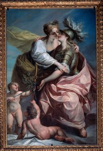 Alegoria dos treze valores da República: a Paz abraçando a Justiça (Pintura, depois de 1783)