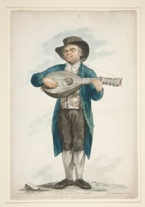 Claudi, o tocador e cantor de alaúde cego. Da série de doze personagens florentinos da rua.