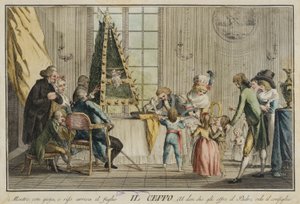 Il ceppo (A Família), do portfólio Giuochi, Trattenimenti e Feste Annue che si costumeno na Toscana e especialmente em Florença (Jogos, entretenimentos e celebrações anuais que são habituais na Toscana e especialmente em Florença) de Carlo Lasinio