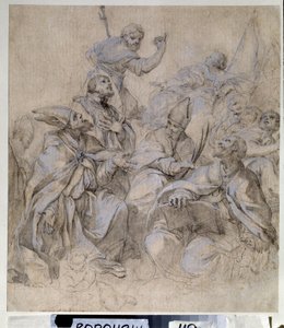 Desenho preparatório de um afresco para a igreja de Santa Maria del Popolo em Roma (guache e lápis sobre papel)