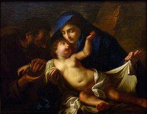 A Sagrada Família par Maratta, Carlo (1625-1713). Óleo sobre tela, Fim do 17º cen., State A. Radishchev Art Museum, Saratov