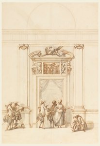 Projeto para o Portal Norte, Grande Galeria, Villa Albani, Roma, Itália de Carlo Marchionni