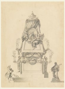 Desenho, Catafalco para um rei, ca. 1765 de Carlo Marchionni